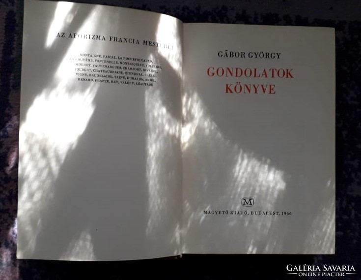 György Gábor: The Book of Thoughts - The French Masters of Aphorism (Seeder, 1966)