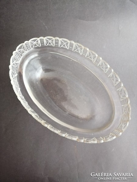 Huge polished glass insert in the center of the glass bowl - ep