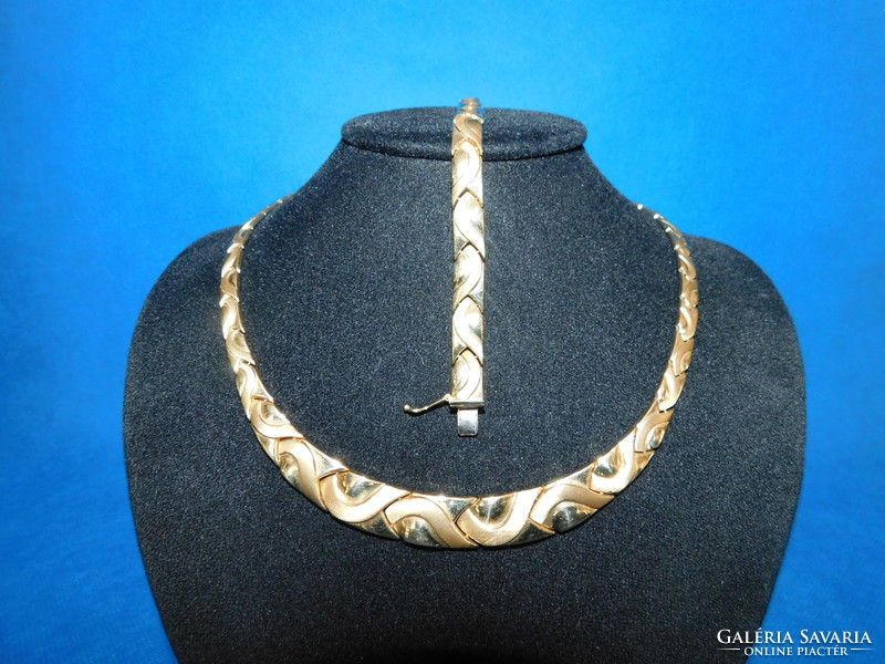 Gold 14k women's necklace + bracelet 37 gr