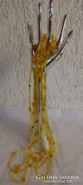 Sárga üveg-gyöngy nyaklánc
