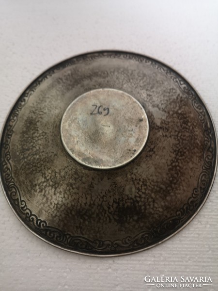 Antik szecesszió ezüst zománc skandináv ezüst tál