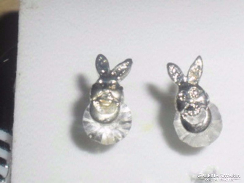 Bunny crystal 3d white gold gold filled earrings