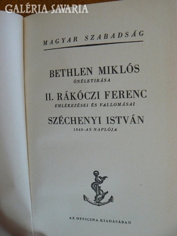 Bethlen, Rákóczi, Széchenyi írásainak gyűjteménye 194