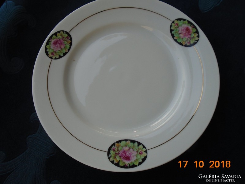 Bécsi rózsás medalionos  Elbogen  6 db tányér  19,3 cm