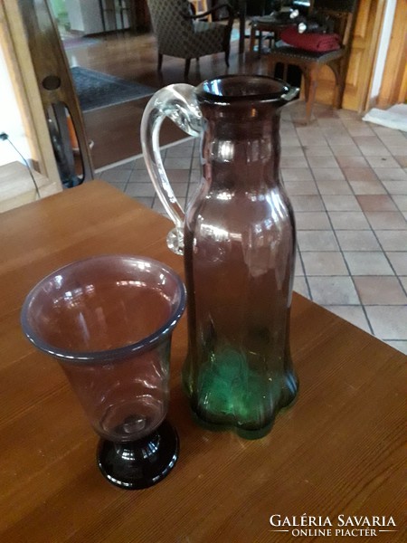 Art deco váza és pohár