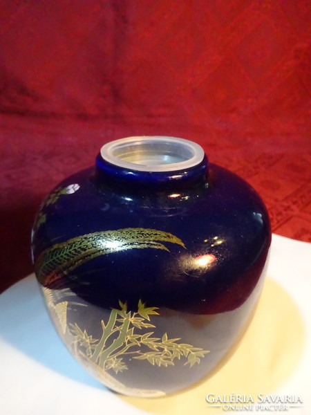 Japanese porcelain tea container, cobalt blue, height 11 cm. He has!