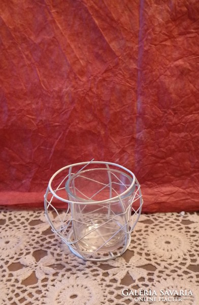 White wire glass double candle holder, recommend!