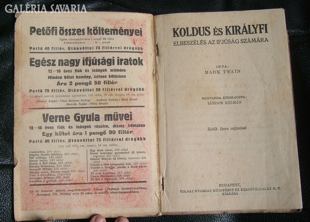 MARK TWAIN - KOLDUS ÉS KIRÁLYFI /KB. 100 ÉVES KÖNYV/