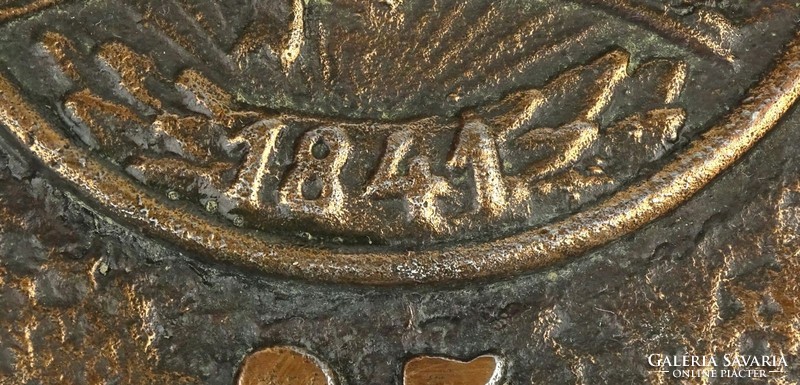 1C769 Tudományos Ismeretterjesztő Társulat 1841 TIT 25 bronzozott relief
