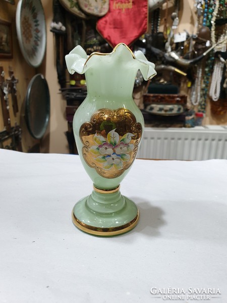 Aranyozott csehszlovák üveg váza 