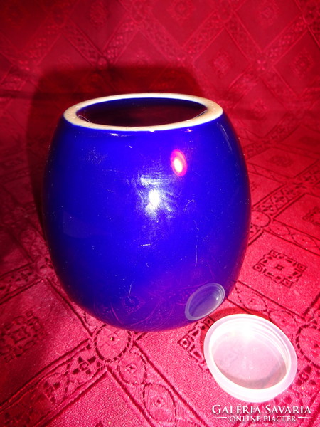 Japán porcelán tea tartó edény, kobalt kék, magassága 11 cm. Vanneki!
