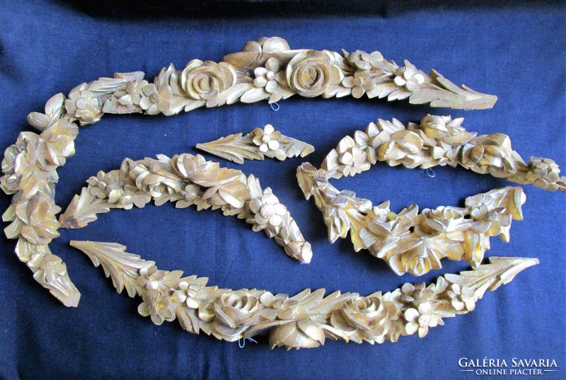 Baroque rose carved wood carving set 7 sheets gilded imposing decorative xiii. Avoidant