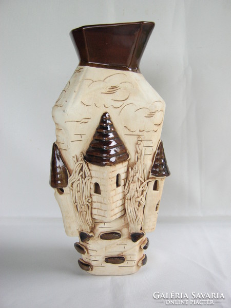 Interesting large-sized ceramic tower vase wall decoration Korondi?