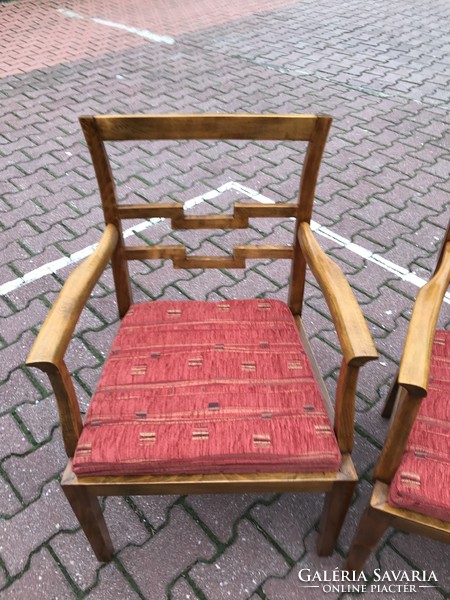 Art Deco karos szék 2 db restaurált
