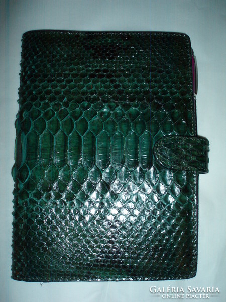 Dark green genuine snakeskin filing cabinet