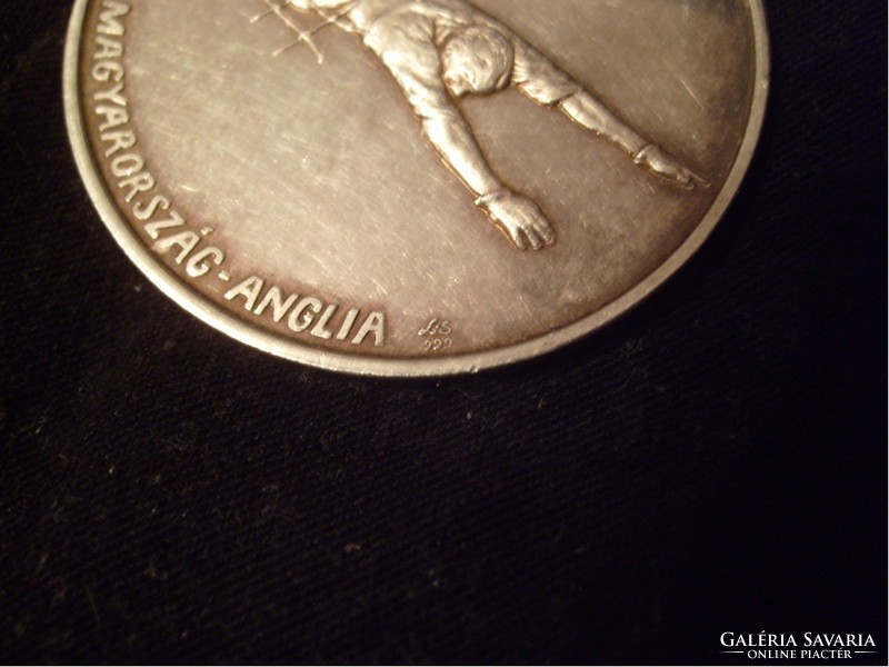 1953 World success in Wembley Hungary-England 6:3 silver + book + badge commemorative medal + guarantee