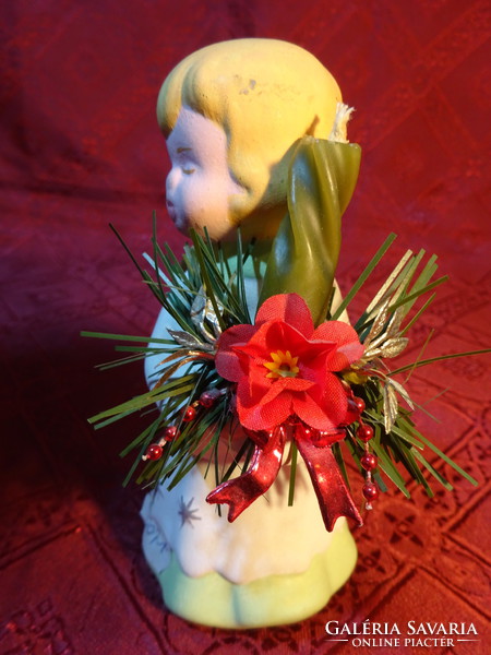 Porcelain figurine with Christmas angel candle, height 13.5 cm. He has!