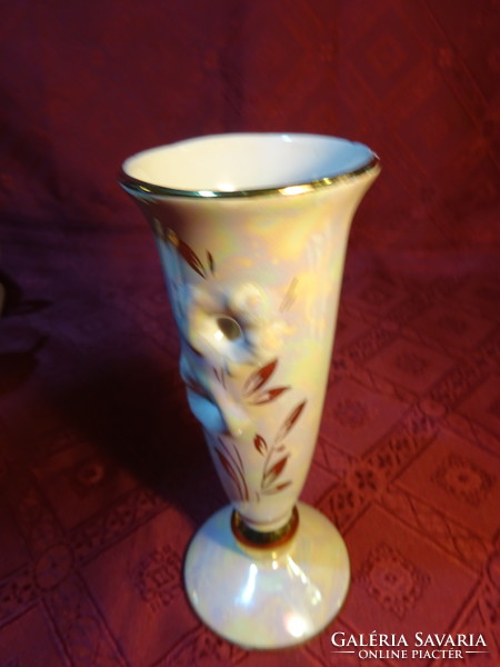 Német porcelán, lüsztermázas váza, magassága 17,5 cm. Vanneki!