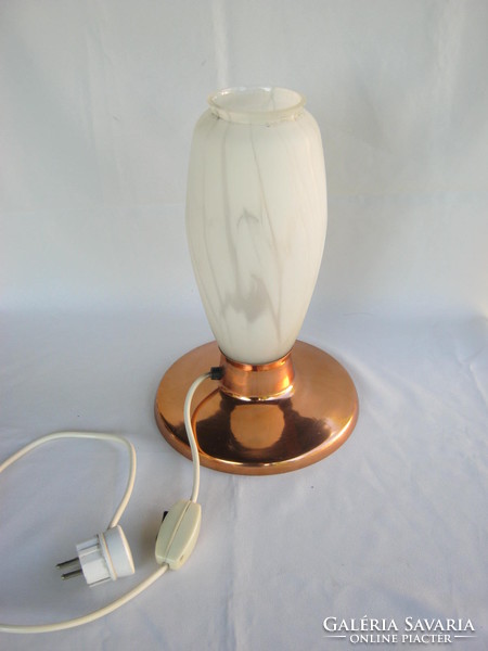 Copper lamp with glass shade