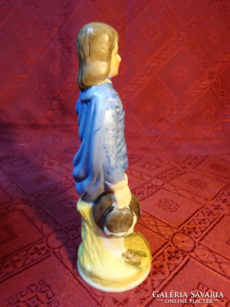 Porcelán figura, spanyol utazó fiú, magassága 15 cm. Vanneki!