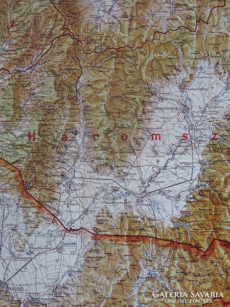 1C859 SZÉKELYFÖLD térkép M.KIR. HONVÉD TÉRKÉPÉSZET 67cm x 83cm