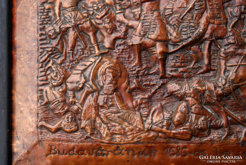 Revenue of Buda Castle in 1686, 1973 - unique copper embossing