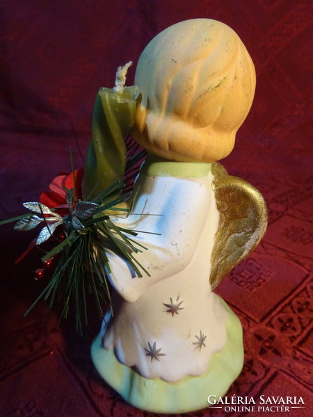 Porcelain figurine with Christmas angel candle, height 13.5 cm. He has!