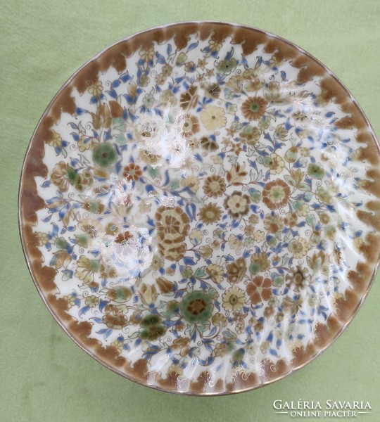 Antik Zsolnay kínáló, Asztalközép őszi színek,1800as évek.Gyümölcs, torta tàl.Mesteri festés !