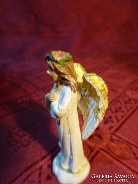 Plaster figure, angel with gilded wings, height 6 cm. He has!