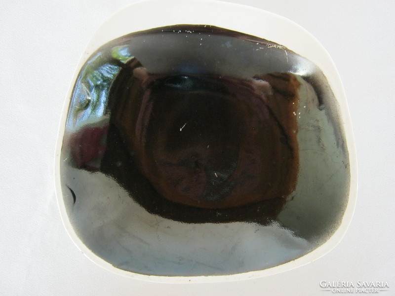 Granite ceramic art deco black and white bowl