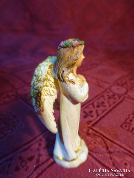 Gipsz figura, aranyozott szárnyú angyalka, magassága 6 cm. Vanneki!