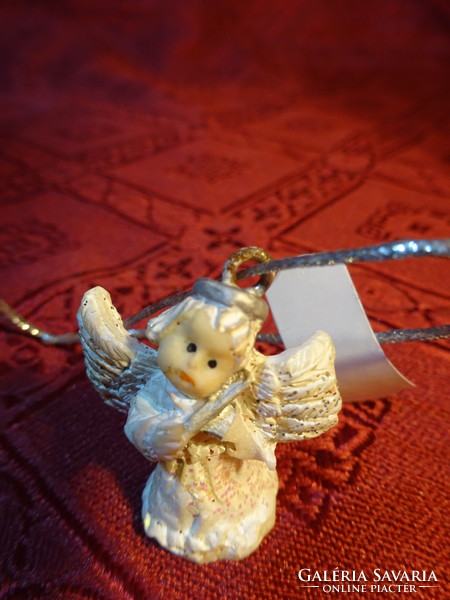 Gipsz figura, mini angyalka, karácsonyfa dísz, magassága 3 cm. Vanneki!