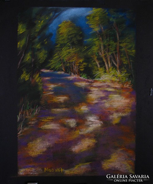 Moona - Napsütötte sétány EREDETI pasztell festmény