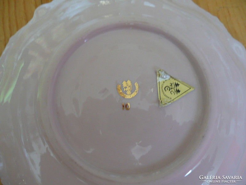 Porcelán Rózsaszín kávés csésze H & C Haas&Czjzek  porcelán_Czechoslovakia_jelzett_számozott