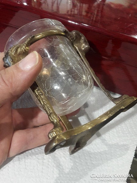 ​régi ampír üveg kínáló, 10 cm magasságú, ritkaság, lakberhez.