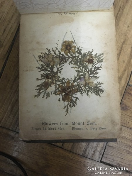 A szentföld virágai meseszép fa borítású könyv az 1950-es évekből