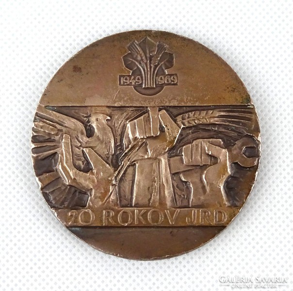 1C899 Csehszlovák bronz emlékplakett : 20 éves a JRD