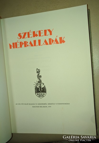 Ortutay Gyula (szerk.): Székely népballadák  1979