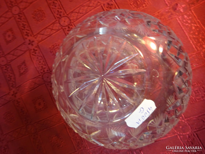 Kristályüveg asztalközép, gömb alakú, legszélesebb átmérője 14,5 cm. Vanneki!