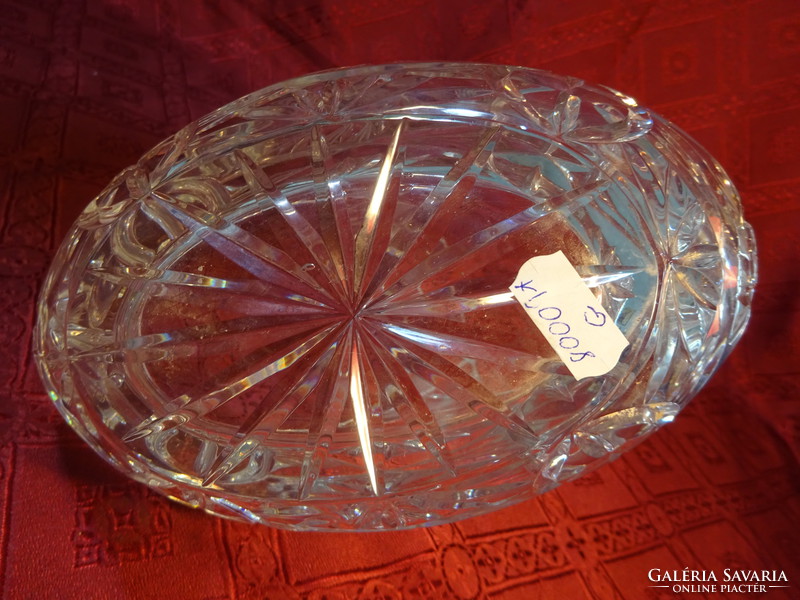 Crystal glass basket, centerpiece, length 21 cm. He has!