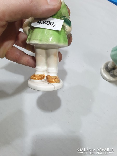 2db régi porcelán figura sérült 