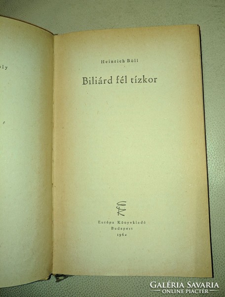 Heinrich Böll: Biliárd fél tízkor  1964