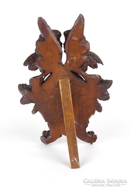 1C873 Antik faragott fa puttó angyalos pipere asztali álló tükör 38.5 cm