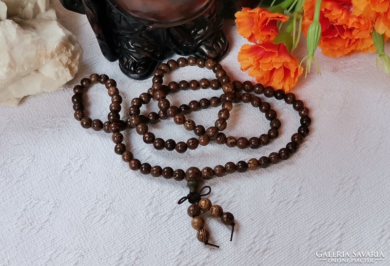 Real special wenge wood prayer beads, mala, 108 stitches, 6mm