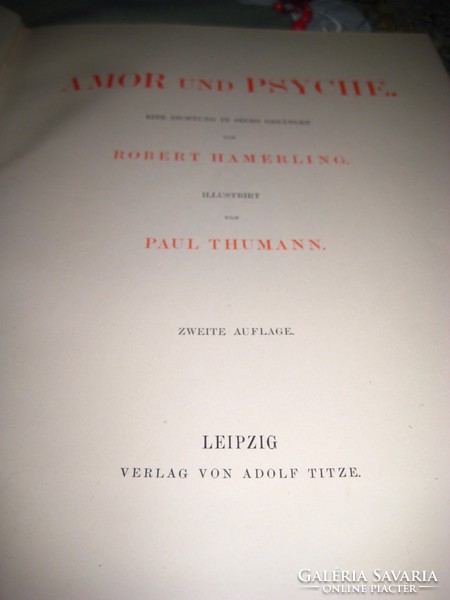 Ámor és Psyhe  ,  Robert Hammerlingtől   P. Thumann illusztrációival  németül