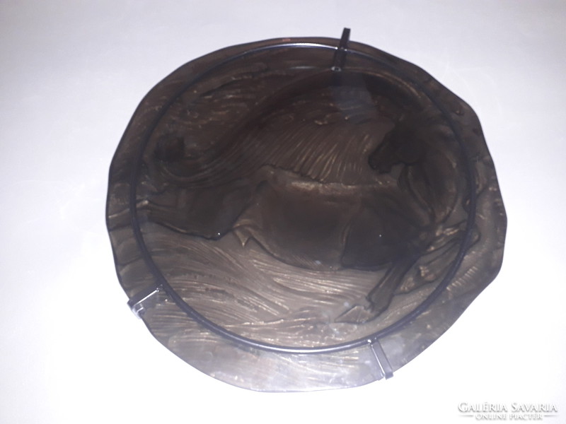 Giant rosenthal ernst fuchs limited edition 1980 pegasus glass dish heavy, heavy, marked !!!