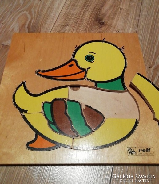 PUZZLE ROLF Retro régi fa puzzle Holland kacsa
