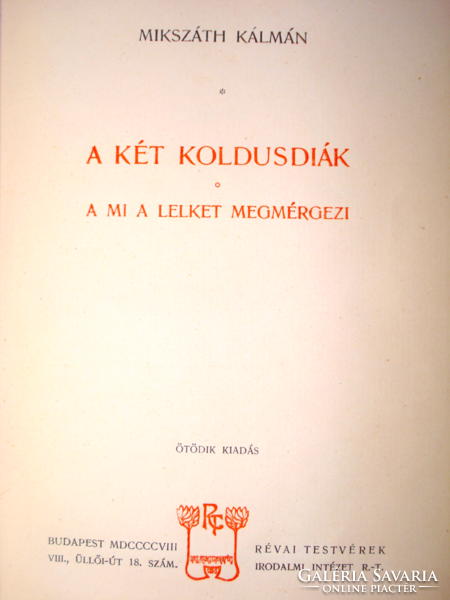 Mikszáth Kálmán 4 műve szecessziós, kiadói díszkötésben (Révai 1908)