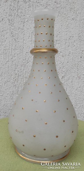 Antik dugós palack ,kalcedon, aranyozott, dugós üveg ! Ritka gyüjtemény darab  1800-as évek. Videó