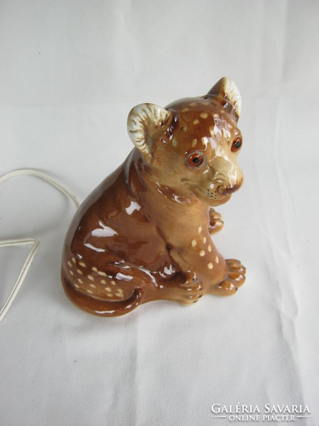 Lion cub Lippelsdorf porcelain lamp